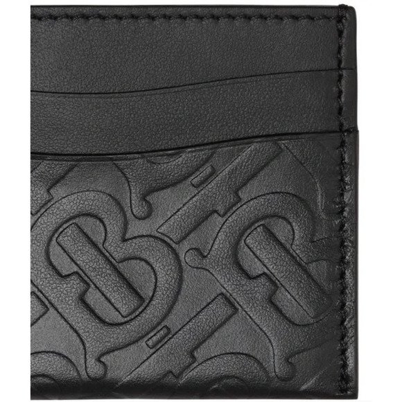 Authentic Burberry Sandon Tb Monogram Leather Card Case In Black - Picture 5 of 12